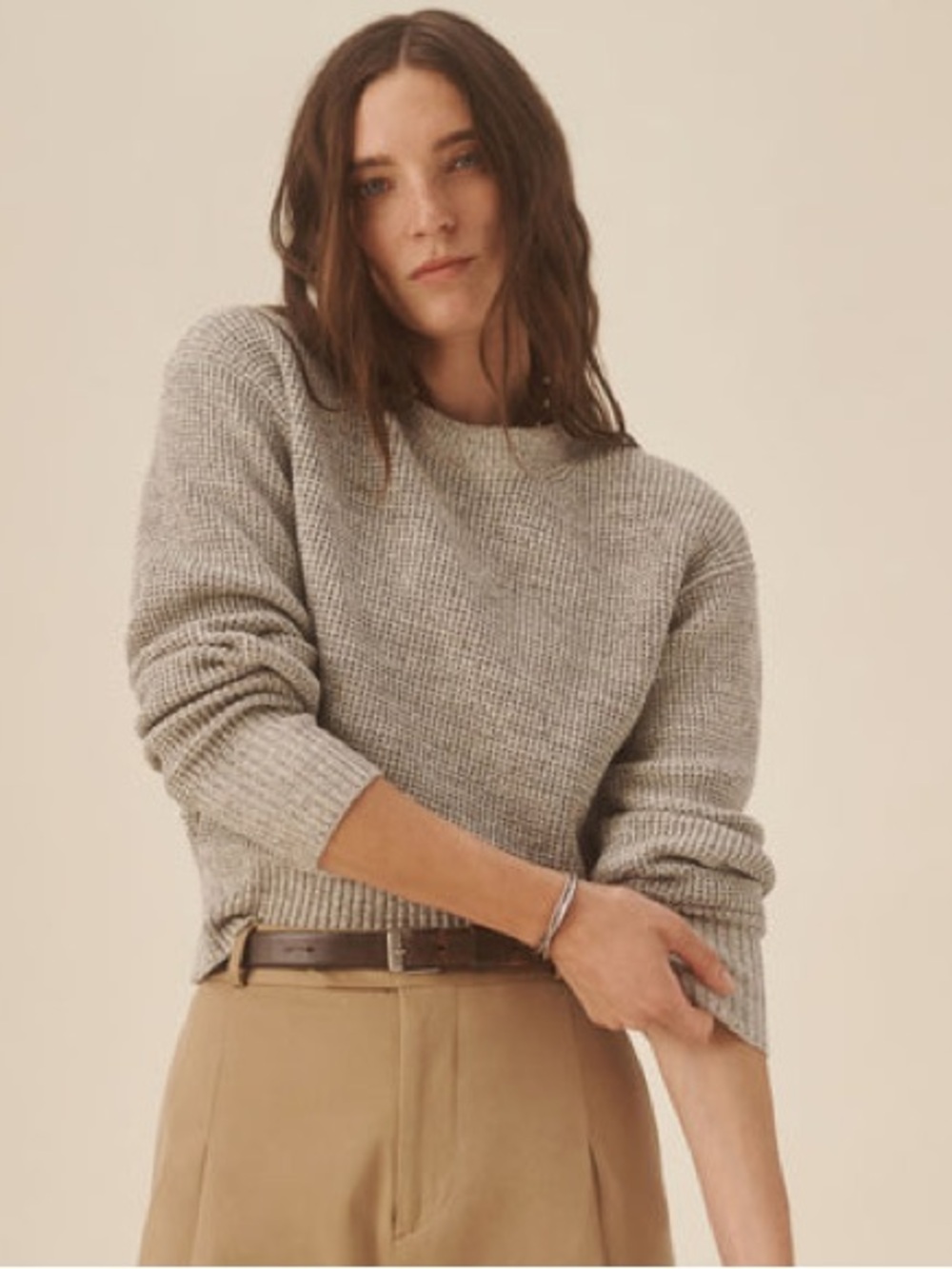 Buck Mason SEAFARER COTTON SHRUNKEN CREW - marled coastal cedar